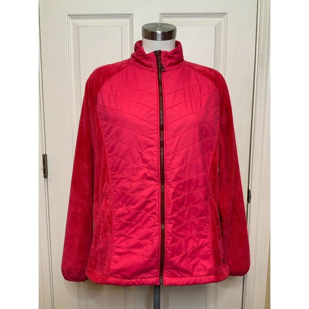 Mountain Hardwear Pink Puffer Fuzzy Fleece Sleeve Zip-Up Jacket, Size XL